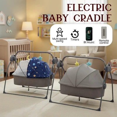 PORIYA Electric Baby Cots Baby Crib Baby Bassinet Swing Bed Bedside Sleeper - image 1 of 4