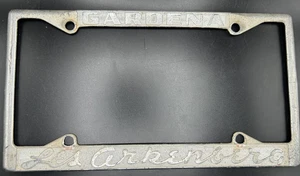 RARE Vintage Les Arkenberg Ford Gardena California Metal License Plate Frame - Picture 1 of 4