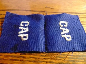 CIVIL AIR PATROL KAPPE KRAGEN STOFF ABZEICHEN VOLLE GRÖSSE ULTRAMARIN BLAU PAAR NEU - Bild 1 von 2