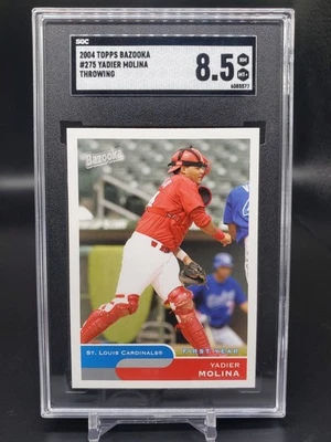 2004 Topps Bazooka Yadier Molina First Year Throwing RC Cardinals 275 SGC 8.5 - Image 1 of 2