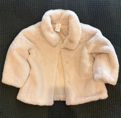 Abrigo de piel sintética crema H&M para niñas pequeñas talla 18 m - Chaqueta suave con forro satinado Foto 1 de 3