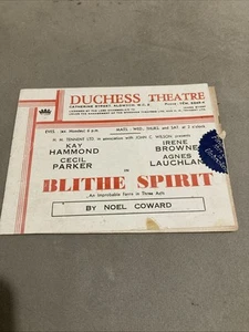 Original Theatre Program For Noel Cowards Blithe Spirit - Picture 1 of 8