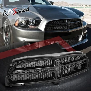 Honeycomb Glossy Black Front Grille Factory Style for Dodge Charger 2012-2014 - Picture 1 of 6
