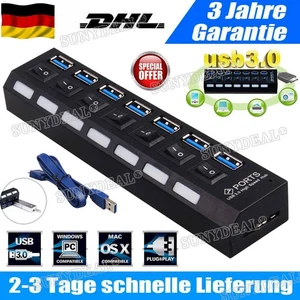 Rozdzielacz USB 3.0 7 portów Super Speed Data HUB Adapter do notebooka Laptop PC - Zdjęcie 1 z 12