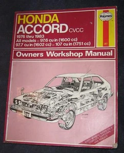 HONDA ACCORD CVCC OWNER'S WORKSHOP MANUAL 1976 - 1983  - Bild 1 von 6
