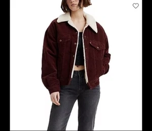 Giacca camionista sherpa Levi's anni 90 donna NERA velluto a coste taglia X-Large nuova - Foto 1 di 10
