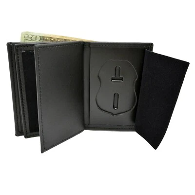 ICE Federal Air Marshal FPS HSI Recessed Double ID Mens Leather Badge Wallet - Image 1 of 4