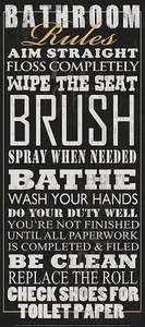 Bathroom Rules Jim Baldwin Art Print - Picture 1 of 1