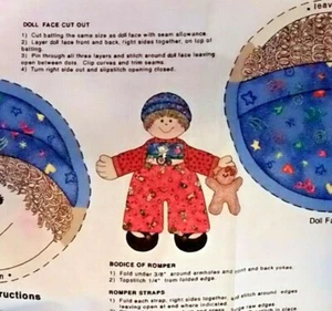 Jelly Bean Junction Patty Cakes Doll Romper with teddy Fabric Panel Cheri Strole - Bild 1 von 4