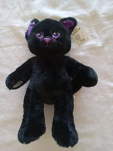 2016 Build A Bear Starry Sky Night Black & Purple Cat Halloween Plush Toy, 17" - Picture 1 of 15