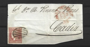 1851 edifil 12 variedad papel acitoso raro en frontal - Picture 1 of 1