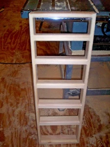 6 SHELF 12 X 36 SOLID PINE WOOD SPICE RACK, WALL MOUNT WITH 2 INCH WORKING SHELF - Picture 1 of 4