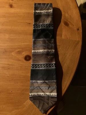 Corbata vintage a rayas marrón múltiple Haggar Clothing para hombre Foto 1 de 2