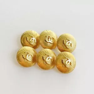 Designer Vintage Designer Gold Button STAMPED | 6 PC Bundle - Picture 1 of 2