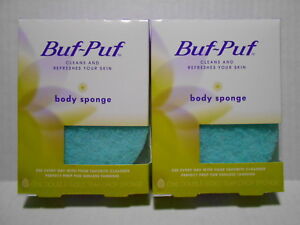 2 ~ BUF-PUF BODY SPONGE ~ two buf puf body sponges double sided BNIBs buff puff