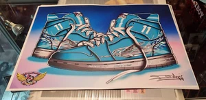 Fast and Furious Custom Art Print shoes blue - A3 size - Signed - Picture 1 of 1