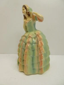 VINTAGE DECO PLASTER STATUE BOOKEND CRINOLINE LADY - Picture 1 of 7