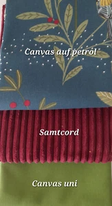Canvas bedruckt/Canvas uni/Samtcord je 50 x 140/150 cm - Bild 1 von 2