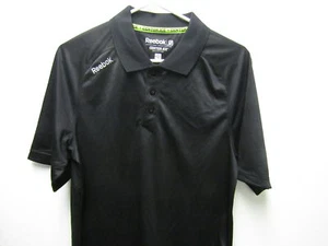 Mens Black Reebok PlayDry Center Ice NHL Polo Authentic Apparel Size Small - Picture 1 of 4