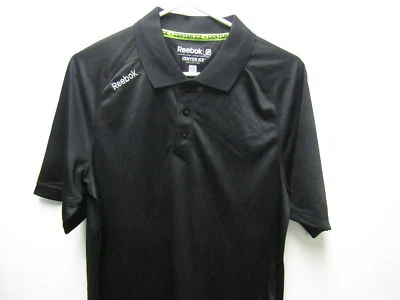 Mens Black Reebok PlayDry Center Ice NHL Polo Authentic Apparel Size Small - Image 1 of 4
