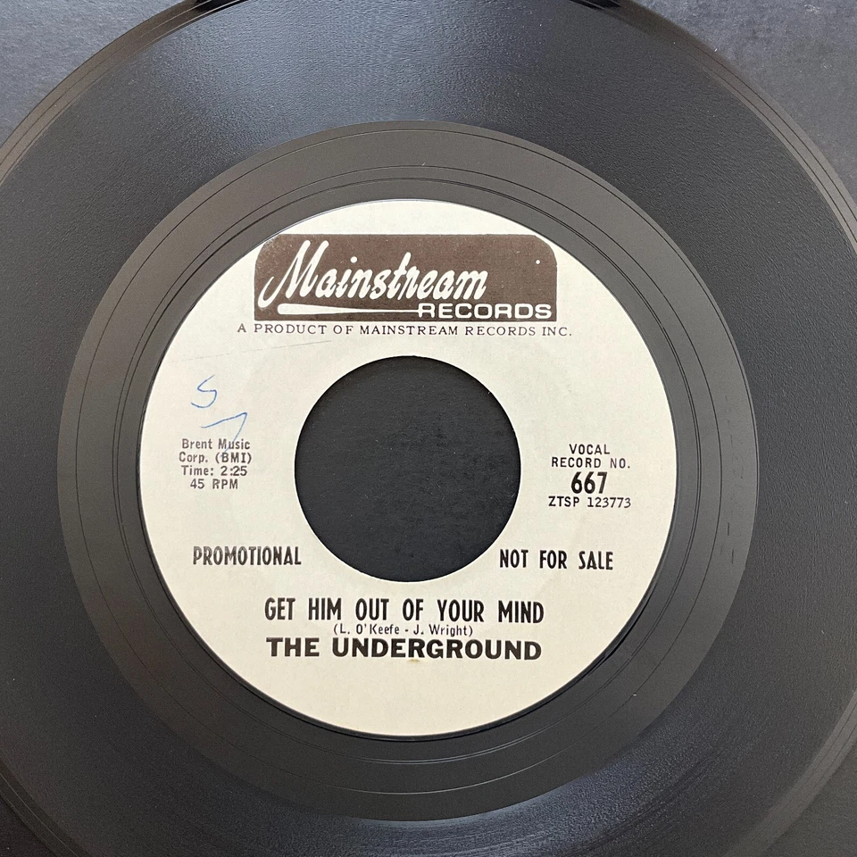 The Underground, Get Him Out Of Your Mind / Take Me Back Promo 7" 45rpm Vinyl NM - Image 1 of 2