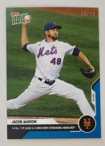 2020 Topps NOW Card #164 Jacob deGrom New York Mets Blue Parallel #/49 - Picture 1 of 2