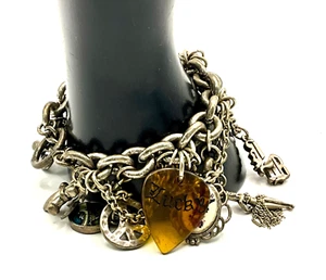 Armband CW22 Glücksmarke silberfarben Multi Charms Knebelverschluss - Bild 1 von 7