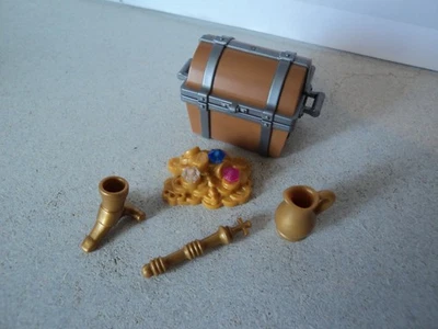 PLAYMOBIL vintage médiéval viking pirates coffre marron argent trésor 4767 4865 - Photo 1/2