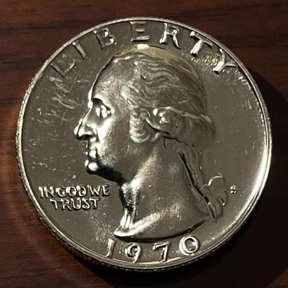 1970-S Proof Uncirculated Washington 25c Quarter Dollar CLAD Coin Lot C10-249 - Image 1 of 4