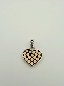 John Hardy 925 Silber 18k Gold Punkte Herz kleiner Anhänger - Bild 1 von 8