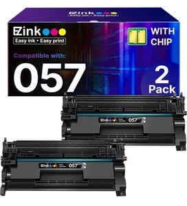 Paquete de 2 cartuchos de tóner compatibles de repuesto para Canon 057 negro con chip 1226 - Imagen 1 de 9