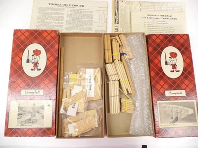 Campbell HO Oil Derrick + Curved Trestle Building kits,, (lot sb) - Image 1 of 3