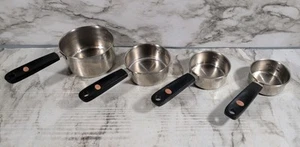 Vintage 1801 Revere Ware Measuring Cups / Set of 4 / Black Handles - Picture 1 of 18