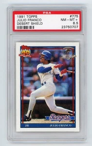 1991 Topps Julio Franco #775 Desert Shield PSA 8.5 NM-MT+ (KE) - Picture 1 of 1