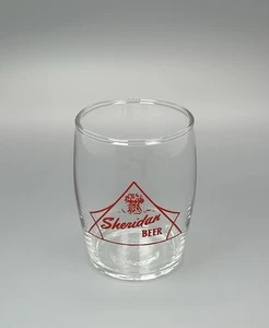 Sheridan Bierfass Glas / Vintage Taverne Barware Werbung / Männerhöhle Bar Dekor - Bild 1 von 10