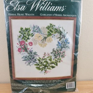 Kit ricamo crewel corona cuore erbe Elsa Williams Elizabeth G. Rush Heart - Foto 1 di 4