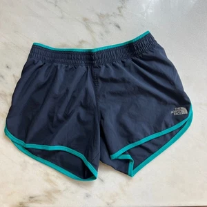 The North Face Women's Running Shorts Navy Teal Trim Athletic Shorts S - Picture 1 of 4