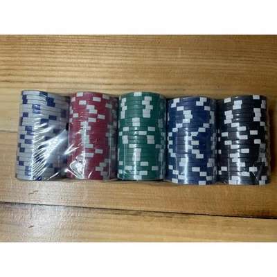 NEW! 100 piece poker chip set. all colors. card games - Image 1 of 2