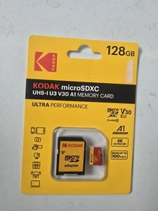 Carte mémoire Kodak MicroSDXC Uhs-U3 V30 A1 128 Go - Photo 1 sur 1