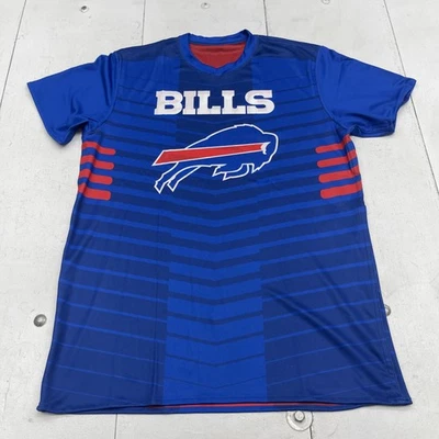Camiseta de fútbol americano Buffalo Bills para hombre mediana azul roja reversible bandera de la NFL Foto 1 de 4