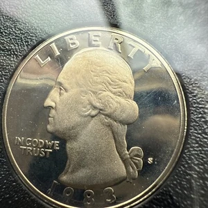 1983 S WASHINGTON CUARTO GEMA DCAM de EE. UU. PRUEBA COMO NUEVA conjunto moneda de 25 centavos - Imagen 1 de 11