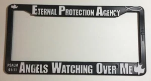 Black 3D License Plate Frame Eternal Protection Agency Auto Accessory - Picture 1 of 1