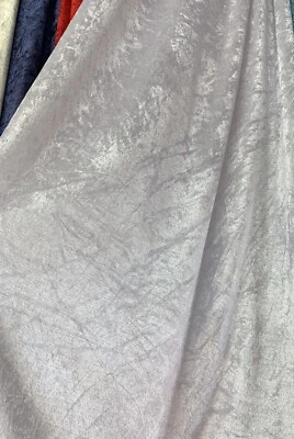 Crushed Velvet Fabric Dress Craft Stretch Velour Material 60” Wide ( White) 1m - Image 1 of 2