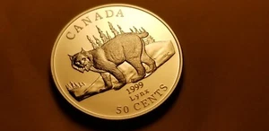 Canada 1999 50 Cent Gem Proof Silver Coin Lynx Idrs1 - Bild 1 von 2