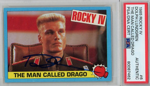 Dolph Lundgren as Drago 1985 Topps Rocky IV #6 Rookie Autograph PSA/DNA & JSA