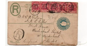 S.AFRICA ENGLAND COVER ORANGE RIVER COLONY HARRISMITH 1903 REGISTE- MAIDENHEAD - Picture 1 of 2