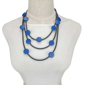Round Gothic Pendant Necklaces-Multi Color Wooden Rubber Round Hand Made Jewelry - Picture 1 of 21