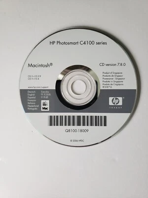 HP Photosmart C4100 Series Printer Drivers and Utilities CD For Macintosh - Image 1 of 2