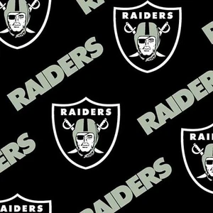 NFL Raiders 60 Wide Fabric Black Gray White Traditions ~By The Yard - Picture 1 of 1