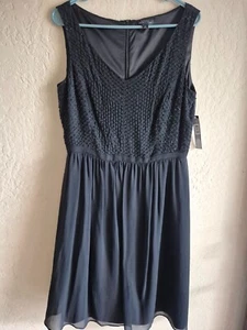 Vestido Tahari Arthur S. Levine negro con cuentas sin mangas talla 10 100 % seda concha - Imagen 1 de 6
